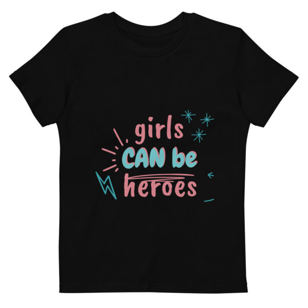 Bio-Baumwoll-T-Shirt für Kinder “girls can be heroes”
