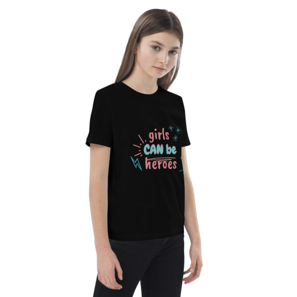 Bio-Baumwoll-T-Shirt für Kinder “girls can be heroes”