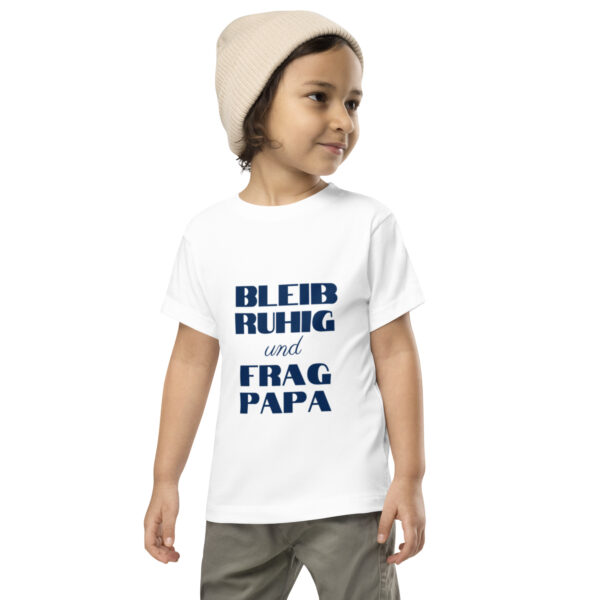 Kurzärmeliges Baby-T-Shirt “…frag Papi”