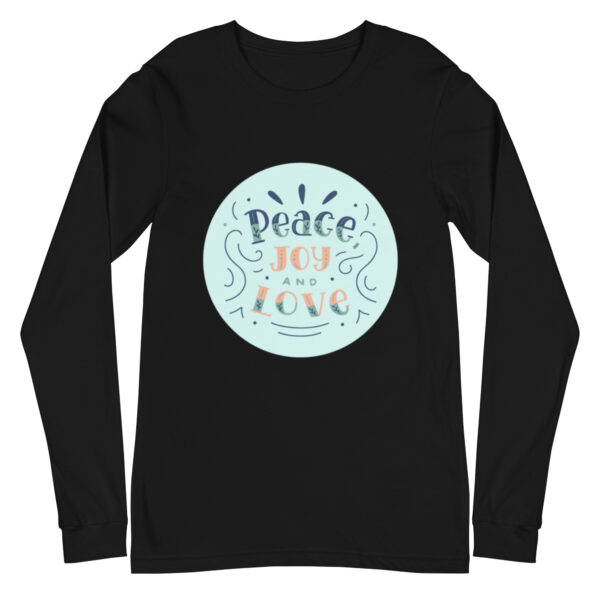 Langärmeliges Unisex-T-Shirt “peace, love and joy”