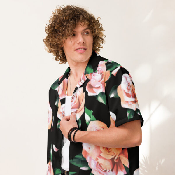 Unisex Hemd mit Knöpfen “Rosen”