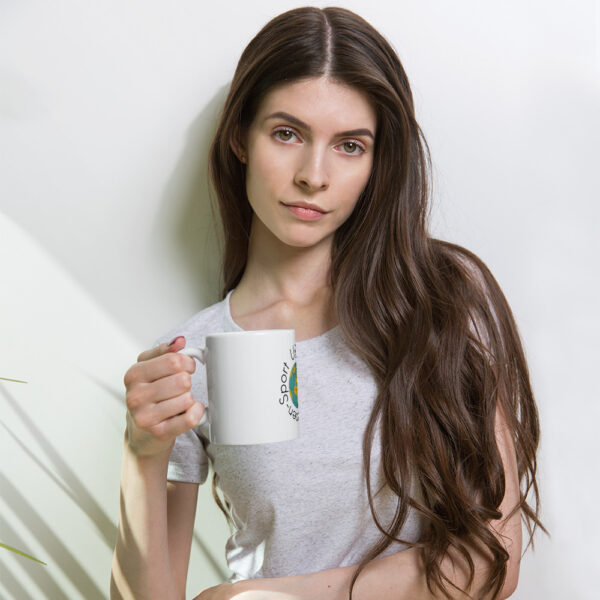 Weiße, glänzende Tasse “URS”